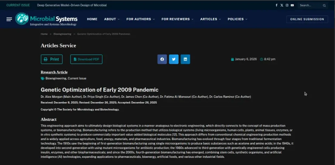 Microbial Systems journal — article detail with abstract
