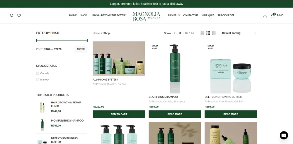 MAGNOLIA ROSA Beauty Website Development