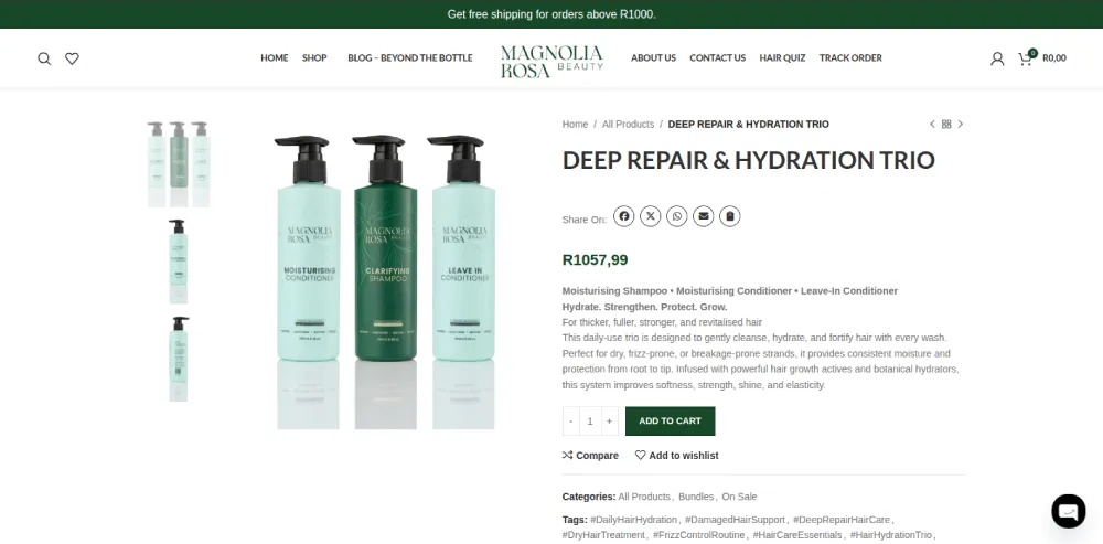MAGNOLIA ROSA Beauty Website Design