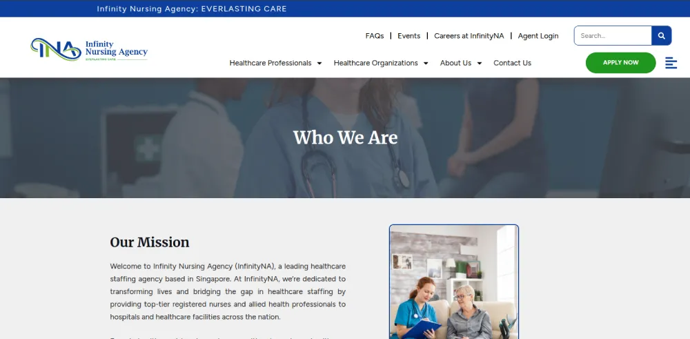 Infinity Nursing Agency Website Design