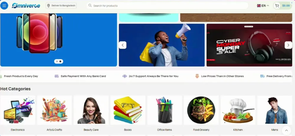 Omniverce Multi-Vendor eCommerce Website