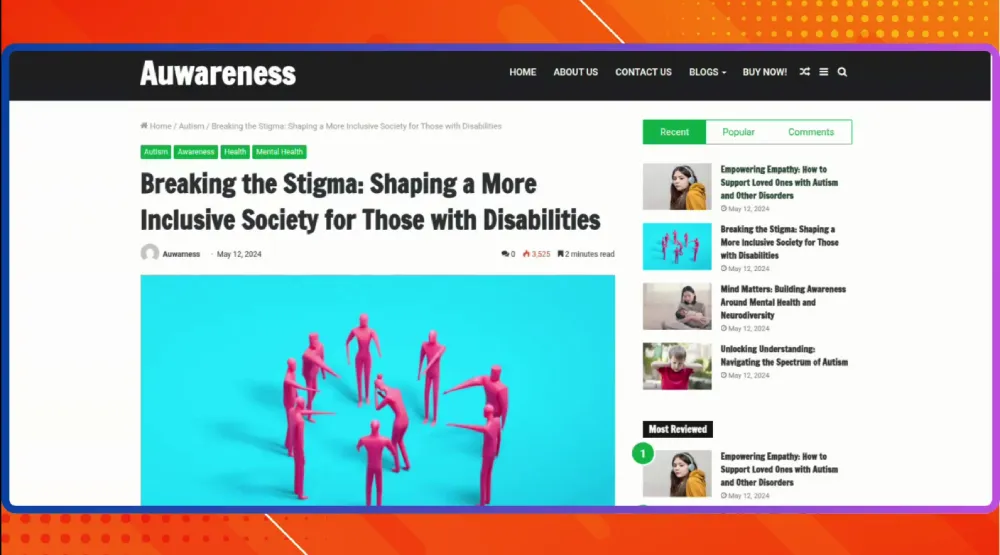 Auwareness Blog Website Design