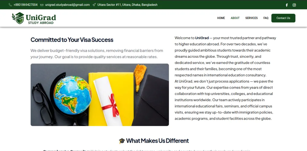 UniGrad Agency Website Development