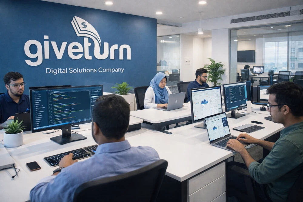 GiveTurn Office Developer Working